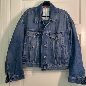 ACNE STUDIOS Morris Denim Trucker Jacket Relaxed Cropped Fit 34